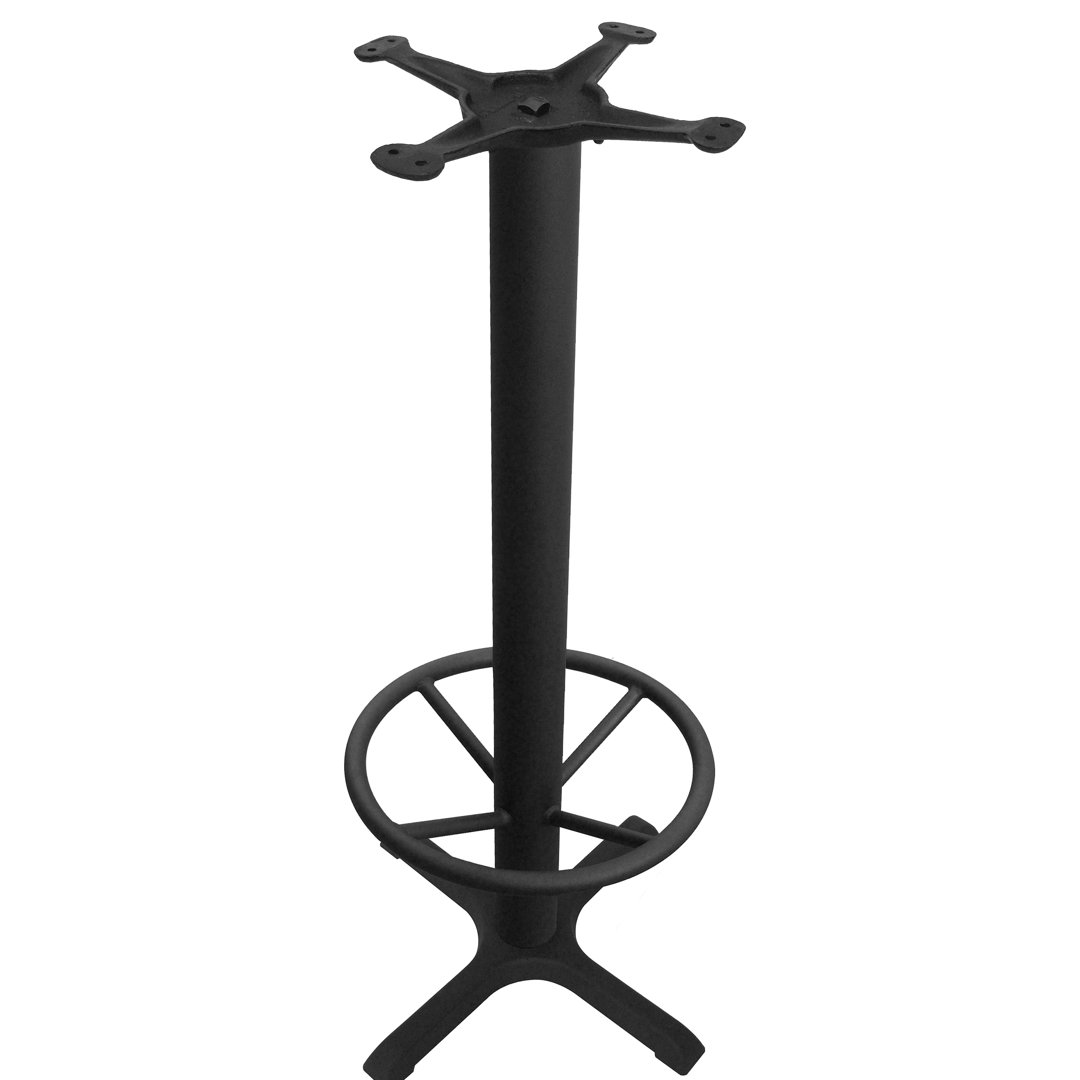 22" x 22" Cross Cast Iron Bar Height Pedestal Table Base with Footring JI Bases