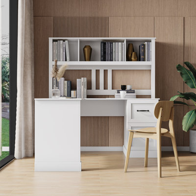 Home Office Computer Desk with Hutch
