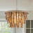 Vintage Brown 5 Light Boho Tassel Chandelier