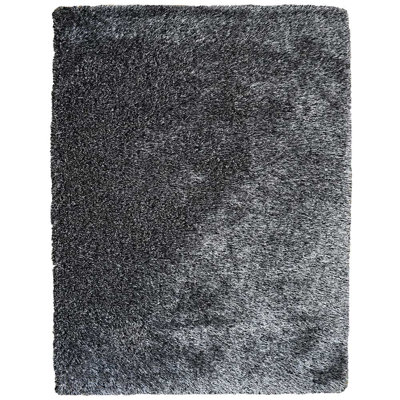 VillaGrove HAND TUFTED SHAG POLYESTER ECO-FRIENDLY AREA RUGS - Rectangle | Black White | Solid Design | Area Rugs for Living room,  Bedroom