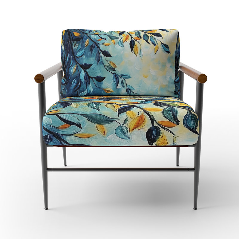 Fauteuil Leaves, Brown Round Arms