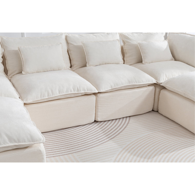 Canapé modulaire surdimensionné Boneless Cloud Couch, Blanc antique