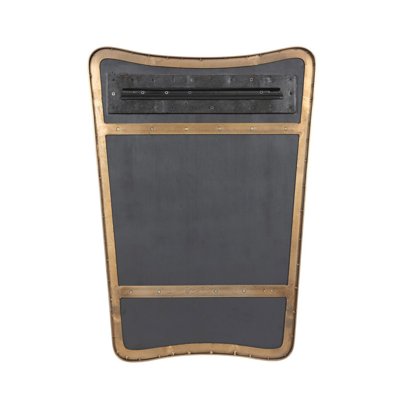 Hamza Iron Wall Mirror, Aged Brass Iron