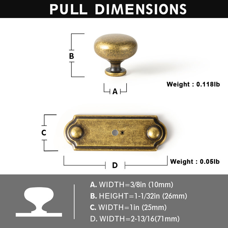 1.14" Diameter Mushroom Knob With Base