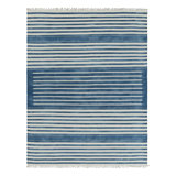 Rug & Kilim’S Contemporary Dhurrie Rug In Dark Blue And White Stripes