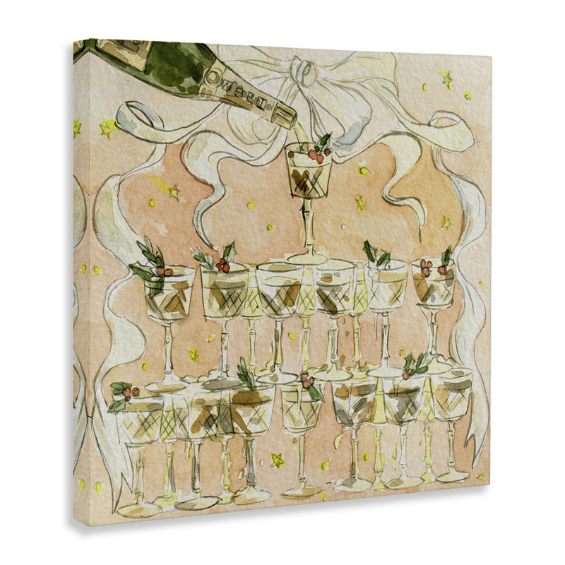 «Versing Champagne Seasonal Cocktail», art mural par Melissa Wang, H 17 po x l 17 po