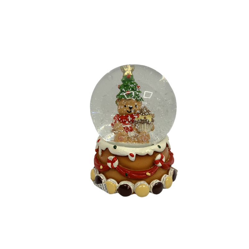 Gingerbread Lane Teddy Bear Snow Globe
