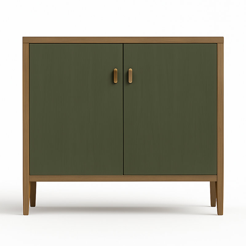 Gussman Accent Cabinet, Olive/Brown, Gold