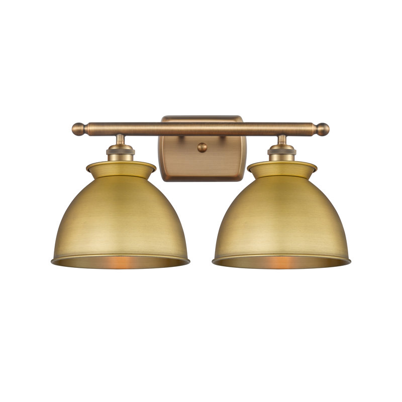 Éclairage pour meuble-lavabo à 2 lumières à intensité variable Arev, Laiton brossé, Ampoule non incluse, Laiton brossé