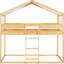 Lit superposé simple en bois massif avec tente - cadre de rangement supplémentaire-36730791