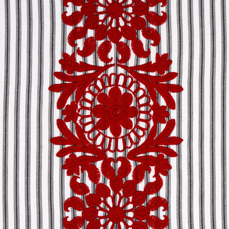Tissu à rayures Joelle, Rouge/noir