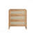 Set of 2 Rattan 3-Drawer Nightstands with Gold Handles, Curved Edge Design-307216462-307216456