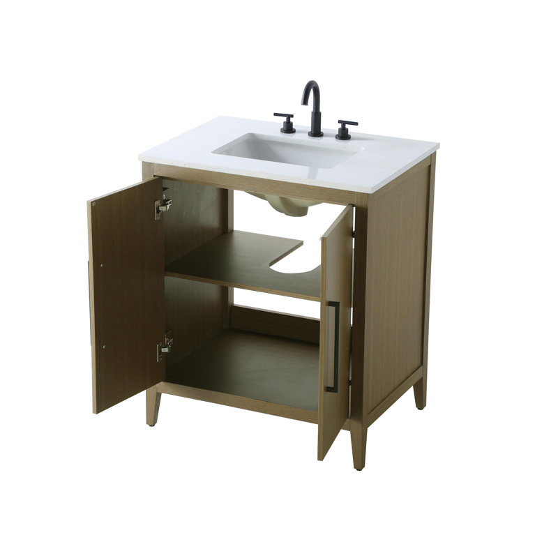 30 Inch Single Bathroom Vanity, Chestnut Brown