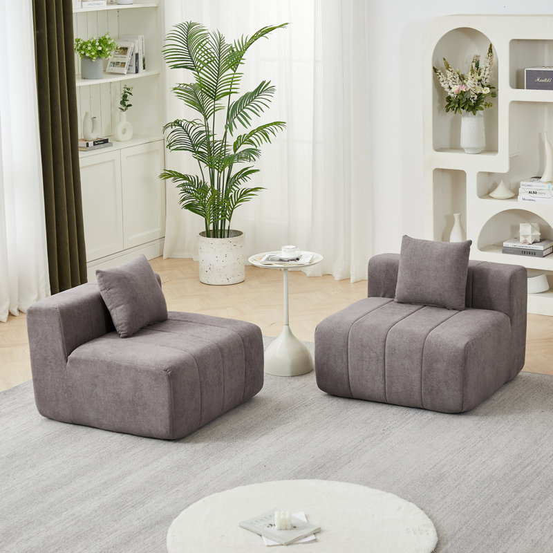 Canapés modulaires symétriques en chenille, design moderne pour la maison et le bureau