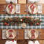 Chemin de table à carreaux de Noël, vert et blanc, 13 x 70 pouces-135836041