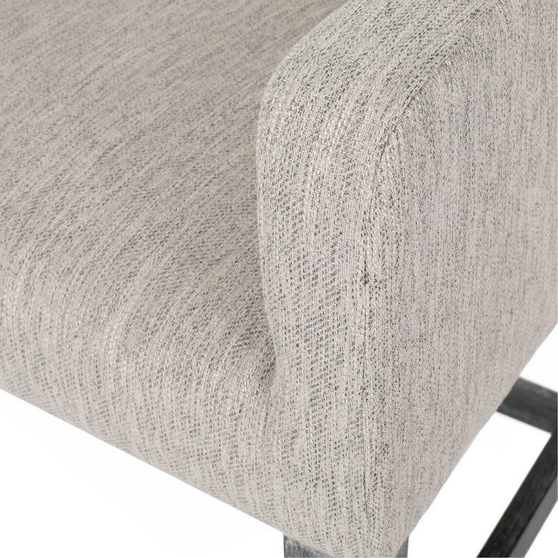 Tabouret de comptoir rembourré, 1, Gris, Gris clair