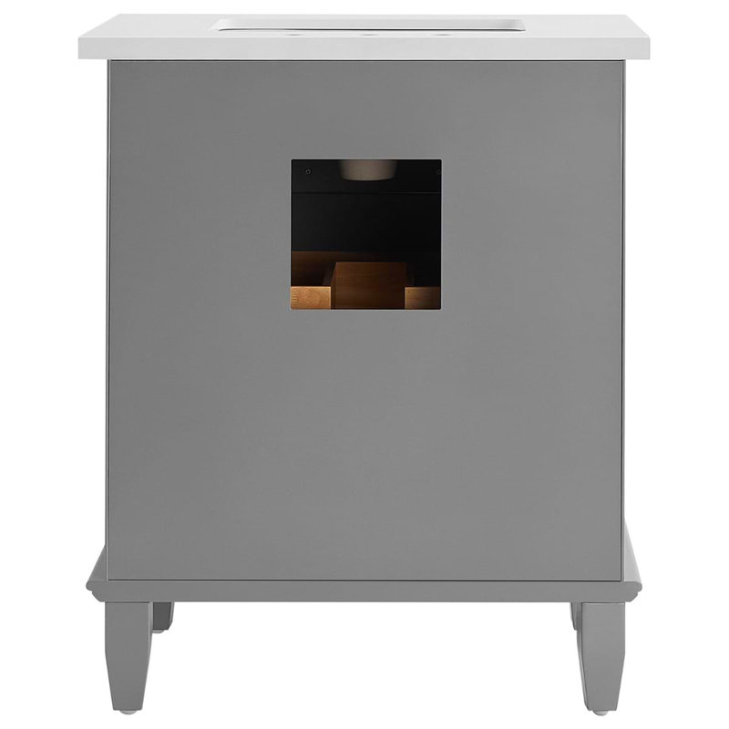 Nora 30" Freestanding Standard Single Bathroom Vanity with Top, Gray