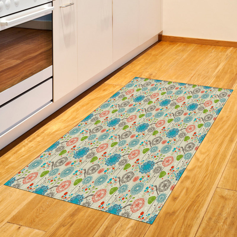 Floral High Density Long Fiber Poly Threads Decorative Area Rug Carpet, Rectangle 2'7" x 5'