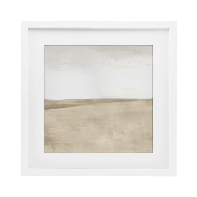«Mute Smooth Hills», reproduction encadrée sous verre, conception de Dan Meneely, H 13 po x l 13 po, Cadre blanc côtier