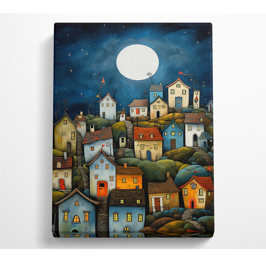 Village Moon - Kunstdrucke auf Leinwand - Wrapped Canvas