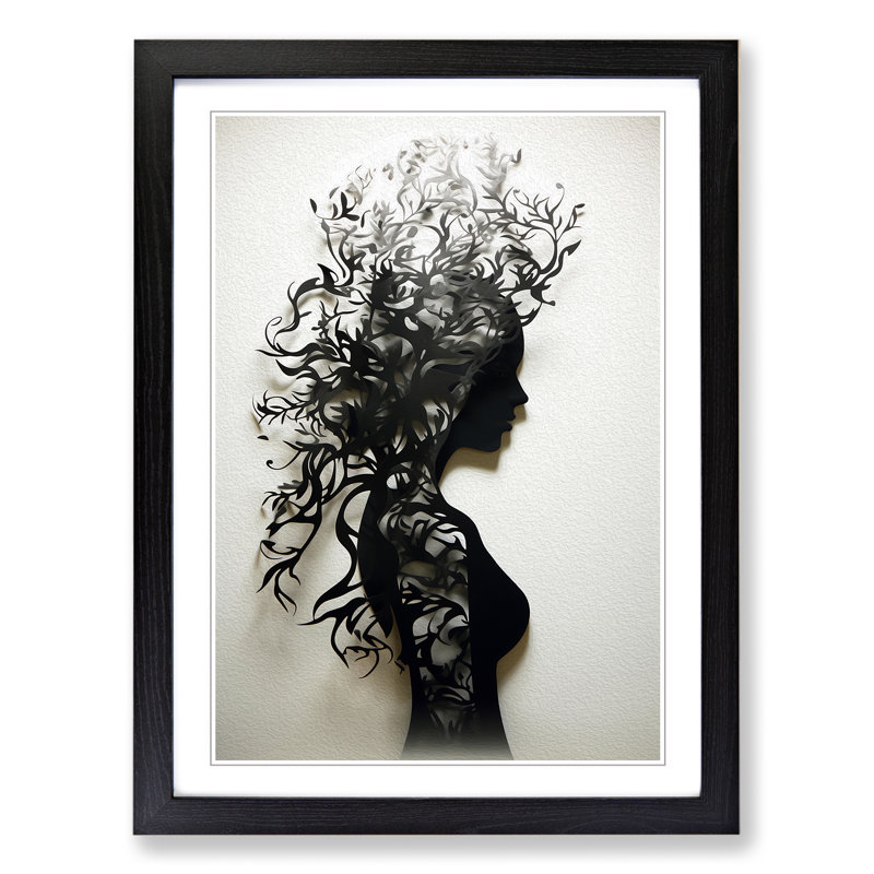 Woman Contemporary - Framed Print, 64cm H x 46cm W x 2cm D, Black
