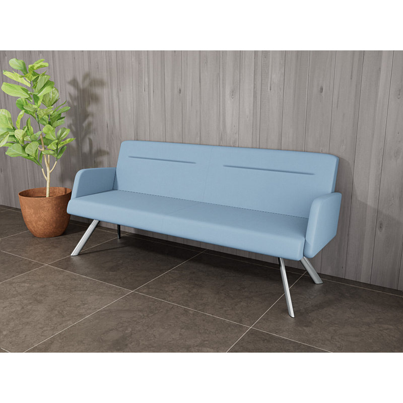 Pieds de canapé Willow, Chrome, Open House Quarry Blue - Tissu uni, Yes