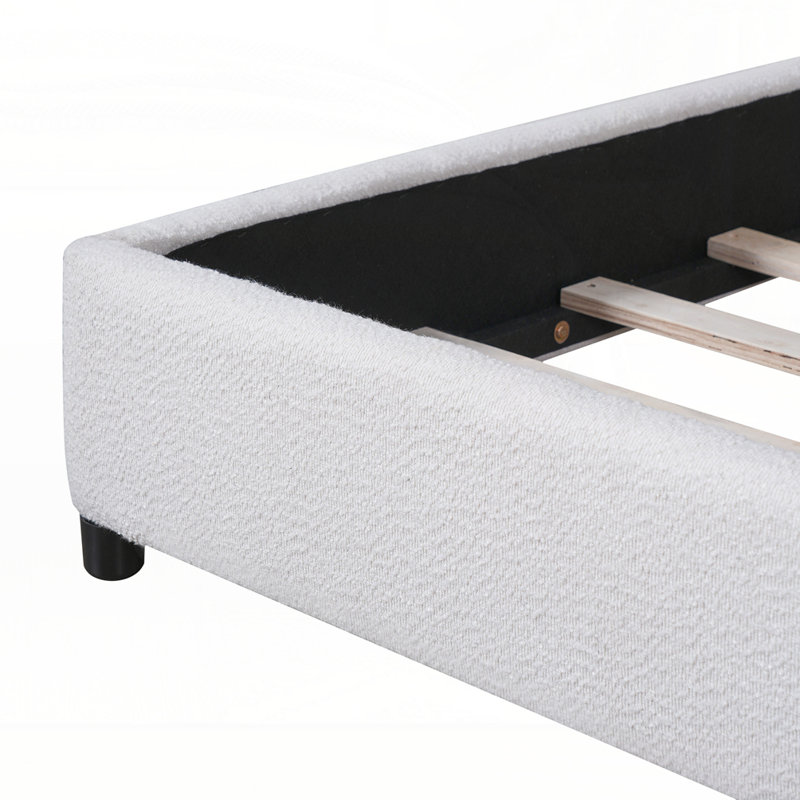 Upholstered Bed Frame With Round Headboard, Queen