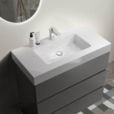 35.8'' Bathroom Vanity with Ceramic Top