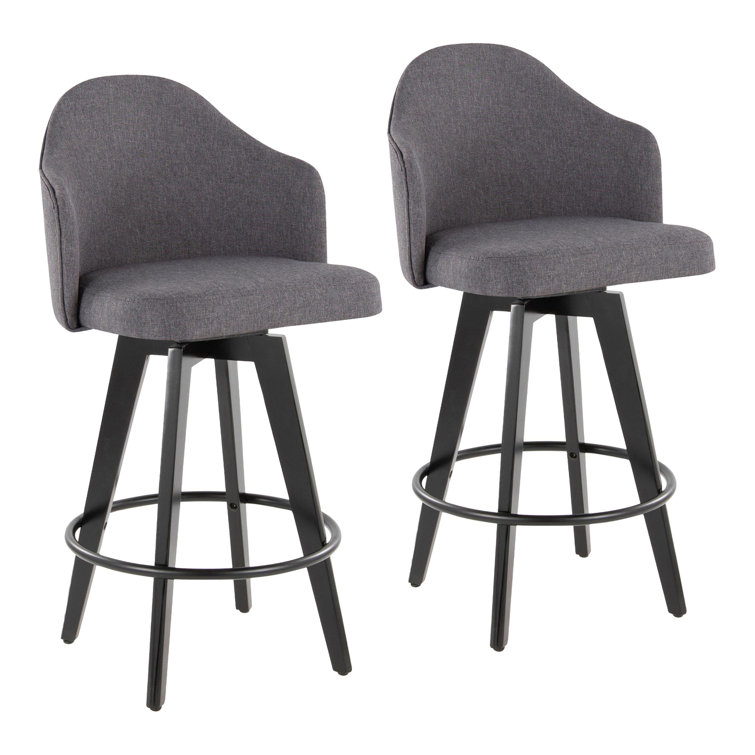 Capuano 26" Fixed-Height Counter Stool With Round Footrest - Set Of 2
