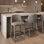 Modern Fabric and Metal 26" Counter Stool, Set of 2