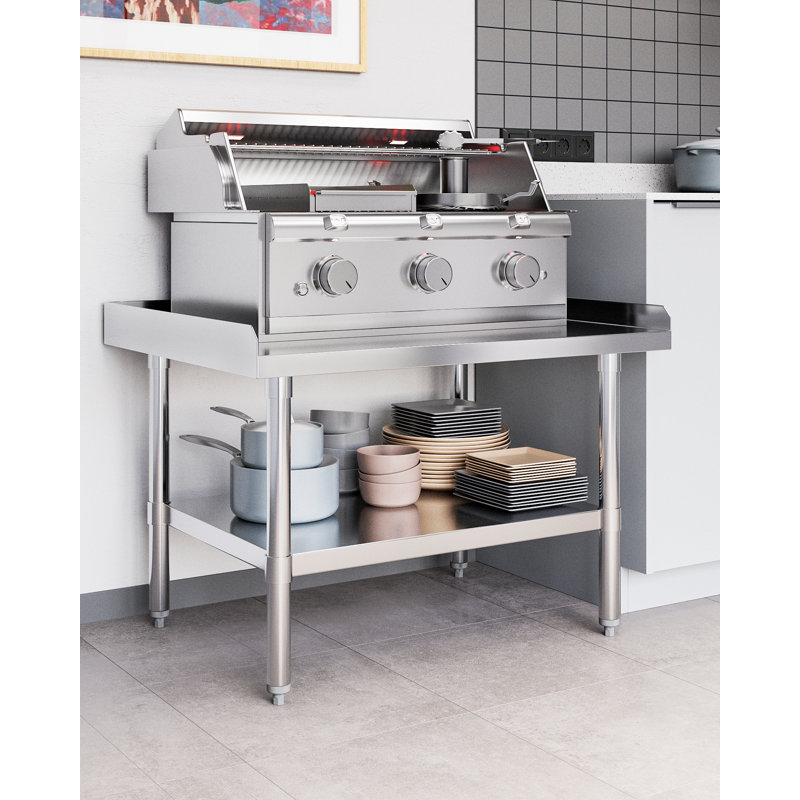 RIEDHOFF Stainless Steel Equipment Stand, 24" H x 36" W x 28" D