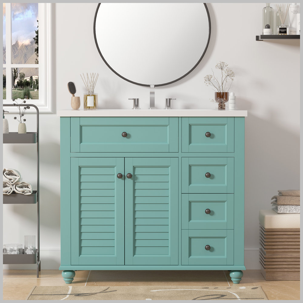 Charlton Home® Modern Bathroom Vanity with Undermount Sink and 2 ...