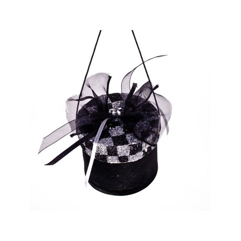 7cm Holiday Shaped Ornament, Black/Silver