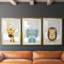 Girafe Sunshine - impression encadrée sur mesure de qualité supérieure - 3 pièces-1999018880-1999018883