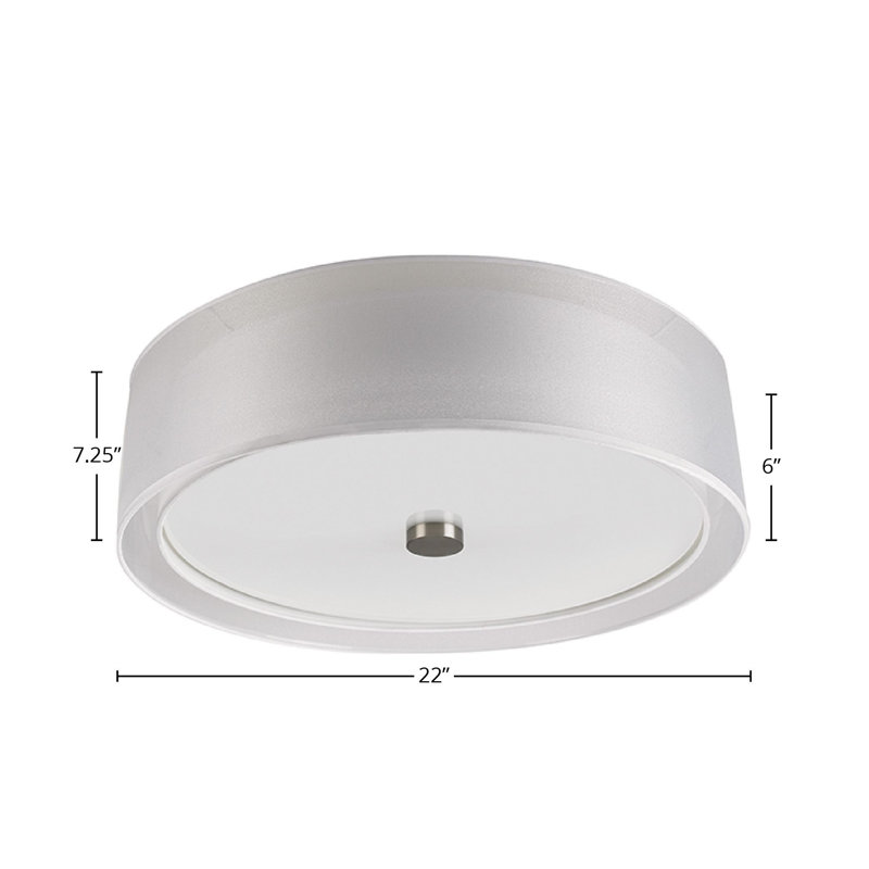 Plafonnier encastré 3 lumières Jabrayah, H 7,25 po x l 22 po x P 22 po