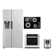 4 Piece Kitchen Appliance Package with 30" Electric Cooktop 30" Single Electric Wall Oven 5.5L Electric Hot Air Fryer &  Side-By-Side Refrigerator