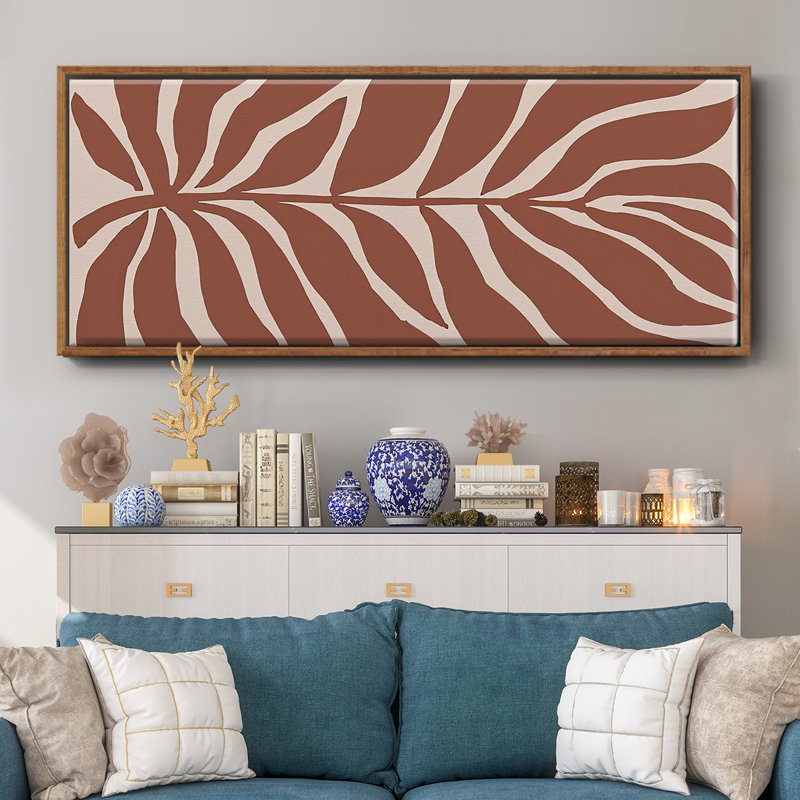 Terra Cotta Block Palms I - toile encadrée, H 24 po x l 60 po