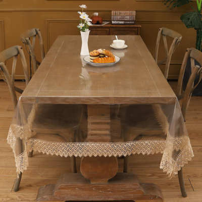 54X120 Inch Square Clear Vinyl Tablecloth Protector Waterproof Oil-Proof Transparent Plastic Table Cover