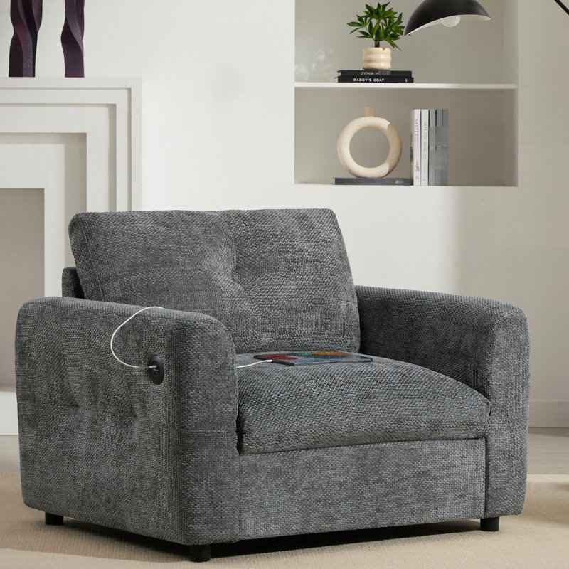 Fauteuil à accoudoirs simple en chenille avec mousse à haute densité 42 * 33 "Pull-Line & Chenille