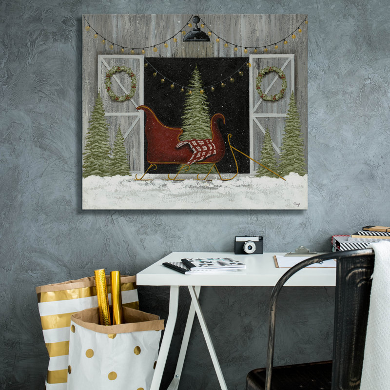  «Sleigh Ride» par Tanya Nyp, art mural sur toile, 30 po x 26 po, H 26 po x l 30 po