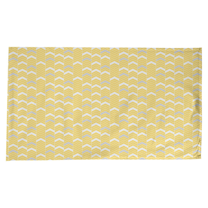 Nappe à chevrons à traits Stephenie, Jaune / Gris