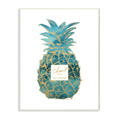 «Fashion Designer Pineapple Blue Gold», art textuel