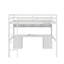 Lit mezzanine double avec bureau, armoires, tiroirs et station de charge