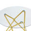 Table de salle à manger ronde en verre trempé à finition dorée pour 4, conception compacte de 35,4 pouces avec des pieds en métal