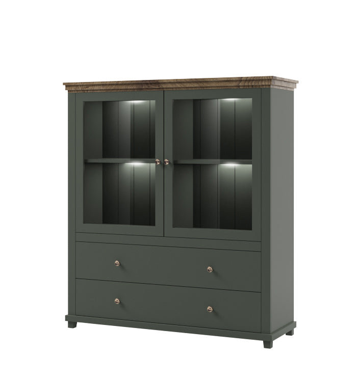 Lyndsay Display Cabinet, Green