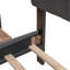Lit plateforme tapissier avec 2 tiroirs et 1 lit simple TG, tissu en lin