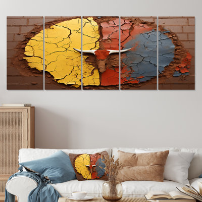 Tribu des bisons sauvages - ensemble de 5 décorations murales animaux Buffalo