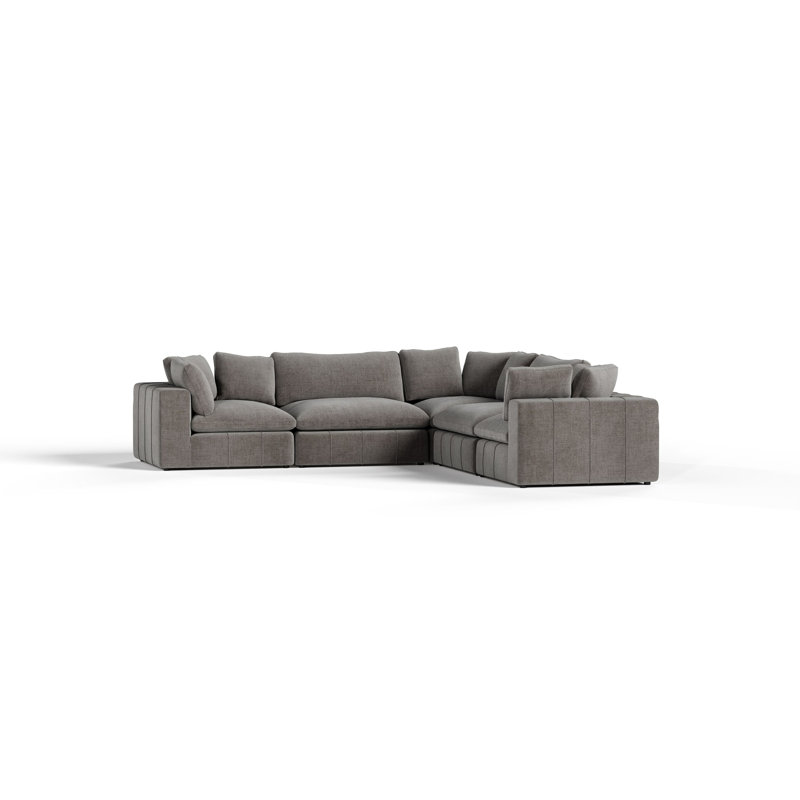 Vicki - Canapé modulaire modulaire en tissu gris moderne
