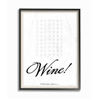 «Laundry and Wine Funny Word» par Patrick Reid O'Brien - reproduction d'art textuel