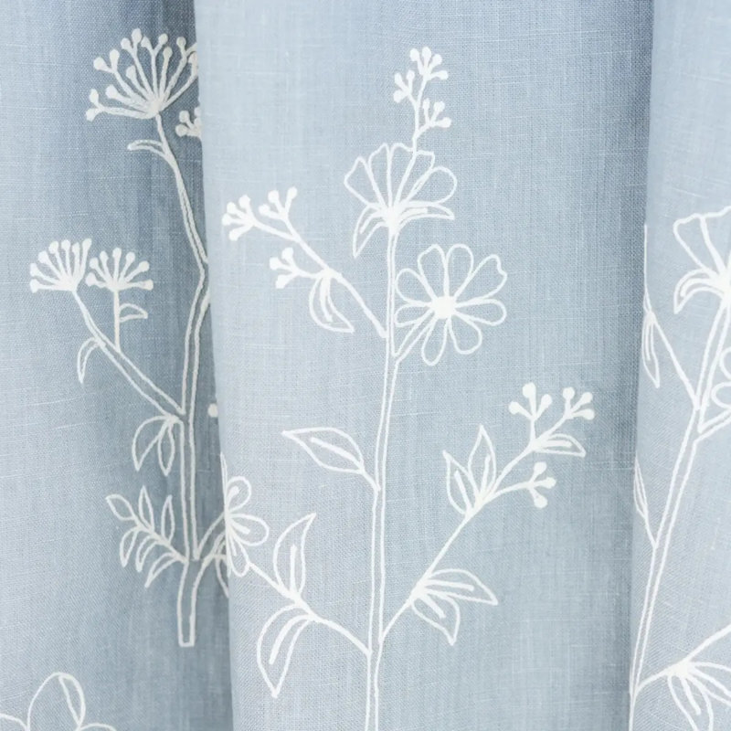 Lisbeth Embroidery Fabric, Blue/ Medium Blue/ White